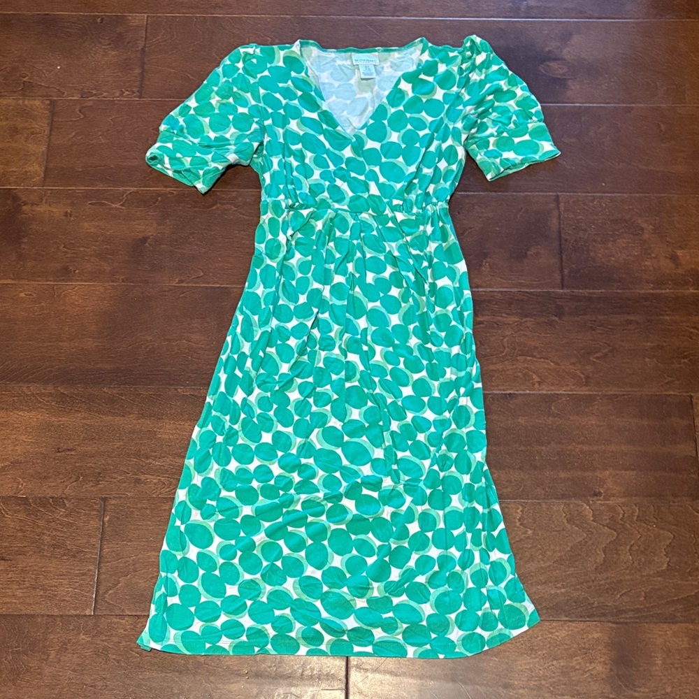 Elegant Green Patterned Dress